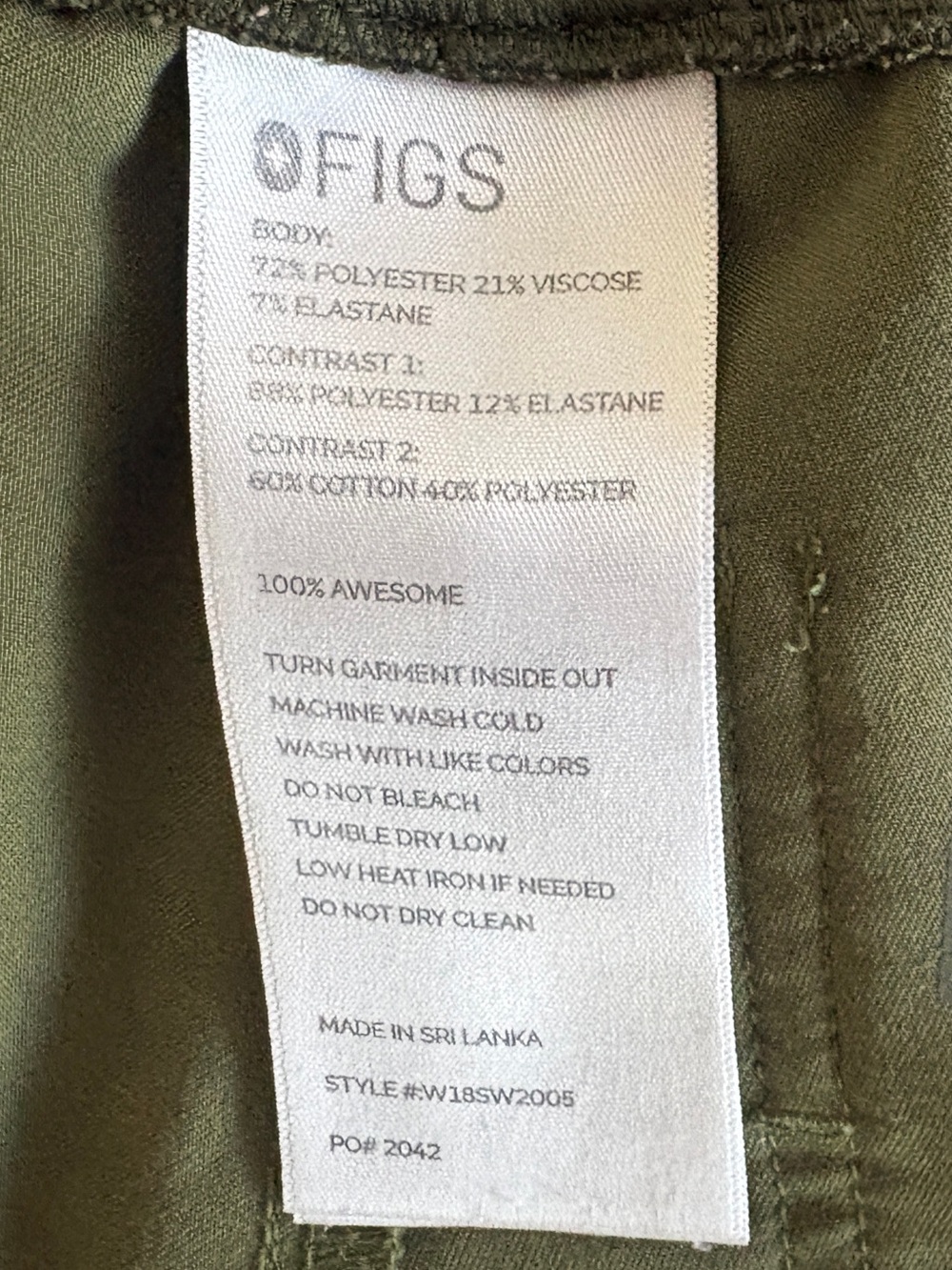FIGS Limited Edition Women's Moss/Olive Green Zamora Jogger Scrub Pants Size XS - Picture 4 of 7